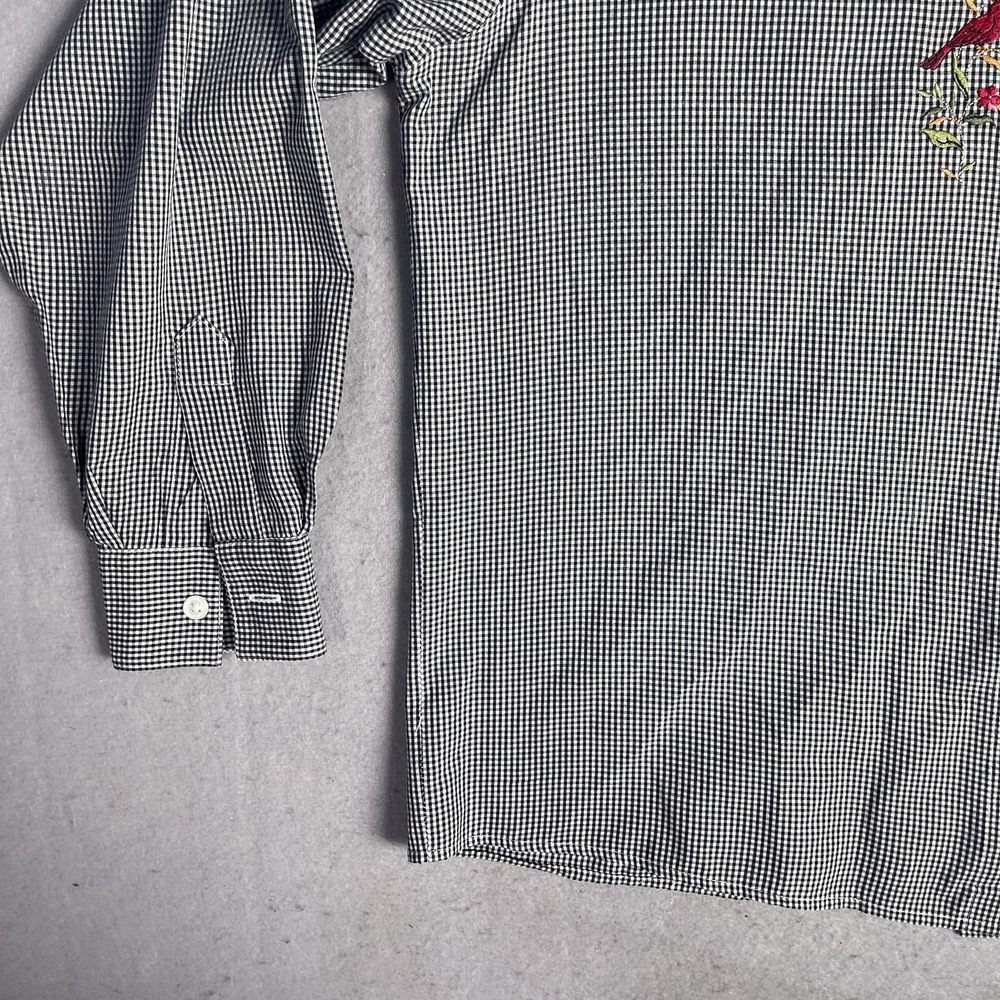 Orvis Embroidered Button Front Work Shirt Woman Sz 6 Long Sleeve‎ Checks - Picture 5 of 11